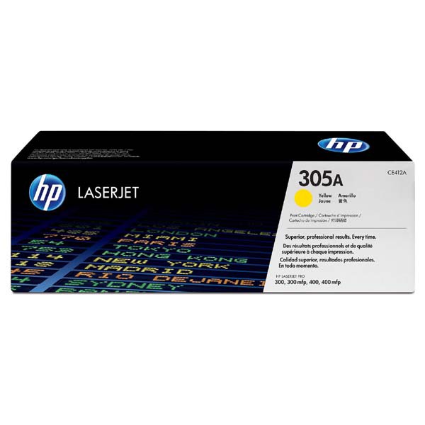 E-shop HP originál toner CE412A, yellow, 2600str., HP 305A, HP Color LaserJet Pro M375NW, Pro M475DN, M451dn, O, žltá