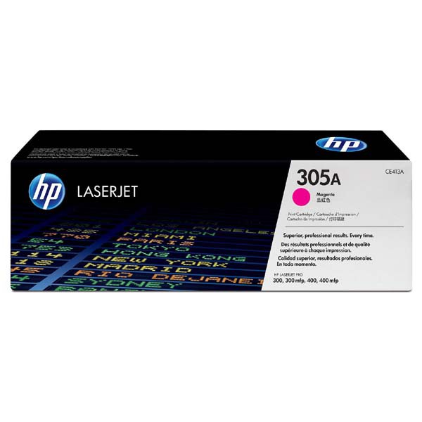 E-shop HP originál toner CE413A, magenta, 2600str., HP 305A, HP Color LaserJet Pro M375NW, Pro M475DN, M451dn, O, purpurová