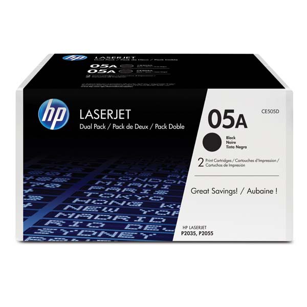 E-shop HP originál toner CE505D, black, 4600 (2x2300)str., HP 05A, HP LaserJet P2035, 2055, 2ks, O, čierna