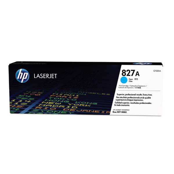 E-shop HP originál toner CF301A, cyan, 32000str., HP 827A, HP Color LaserJet MFP M880z, 850g, O, azurová