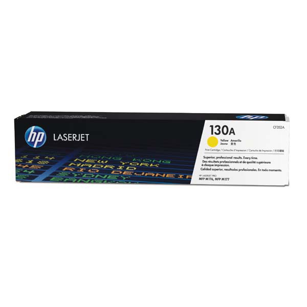 HP originál toner CF352A, yellow, 1000str., HP 130A, HP Color LaserJet Pro M176n, M177fw, 300g, O, žltá