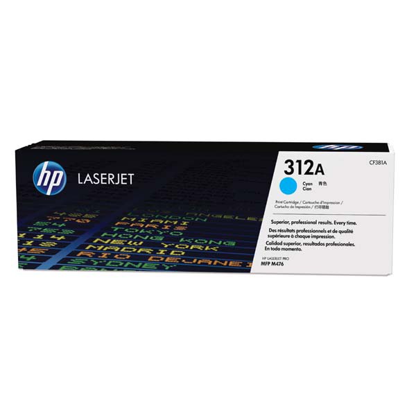 E-shop HP originál toner CF381A, cyan, 2700str., HP 312A, HP Color LaserJet Pro MFP M476dn, MFP M476dw, MFP M47, 720g, O, azurová