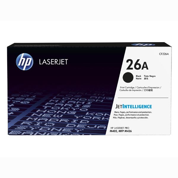 E-shop HP originál toner CF226A, black, 3100str., HP 26A, HP LaserJet Pro M402, Pro MFP M426, 700g, O, čierna