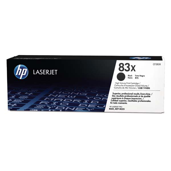 HP originál toner CF283X, black, 2200str., HP 83X, HP LaserJet Pro M201, M225, MFP M225dn, 830g, O, čierna