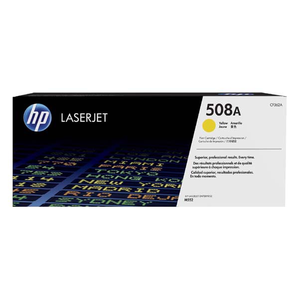 HP originál toner CF362A, yellow, 5000str., HP 508A, HP Color LaserJet Enterprise M552, M553, 860g, O, žltá