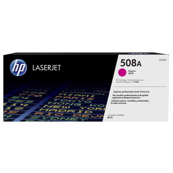 E-shop HP originál toner CF363A, magenta, 5000str., HP 508A, HP Color LaserJet Enterprise M552, M553, 860g, O, purpurová