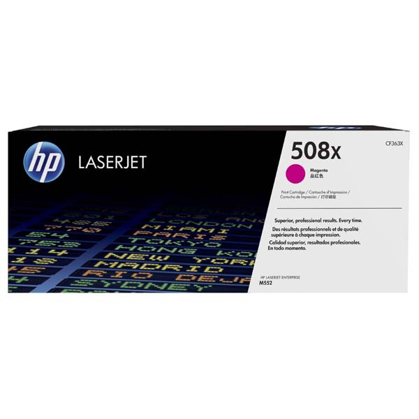 E-shop HP originál toner CF363X, magenta, 9500str., HP 508X, high capacity, HP Color LaserJet Enterprise M552dn,M553dn,553n,553x, O, purpurová