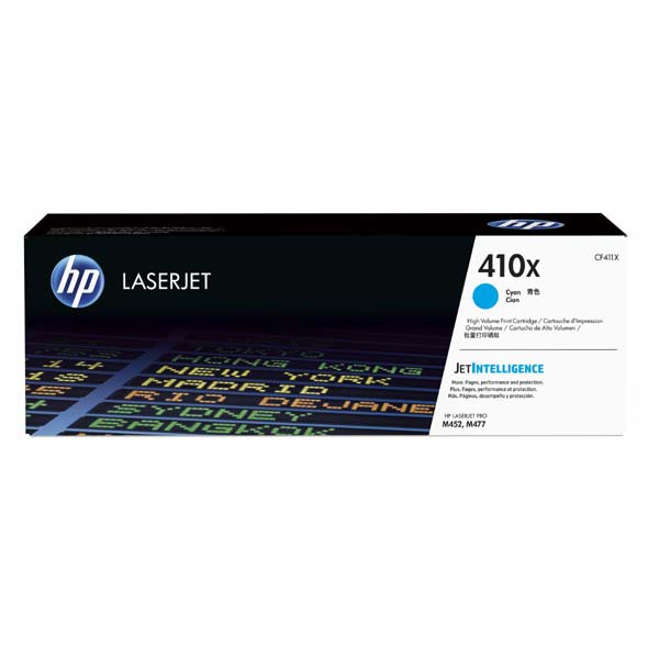 E-shop HP originál toner CF411X, cyan, 5000str., HP 410X, high capacity, HP LJ Pro M452, LJ Pro MFP M477, 650g, O, azurová