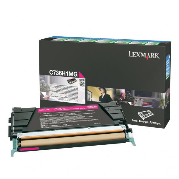 E-shop Lexmark originál toner C736H1MG, magenta, 10000str., high capacity, return, Lexmark C736, X736, X738, O, purpurová