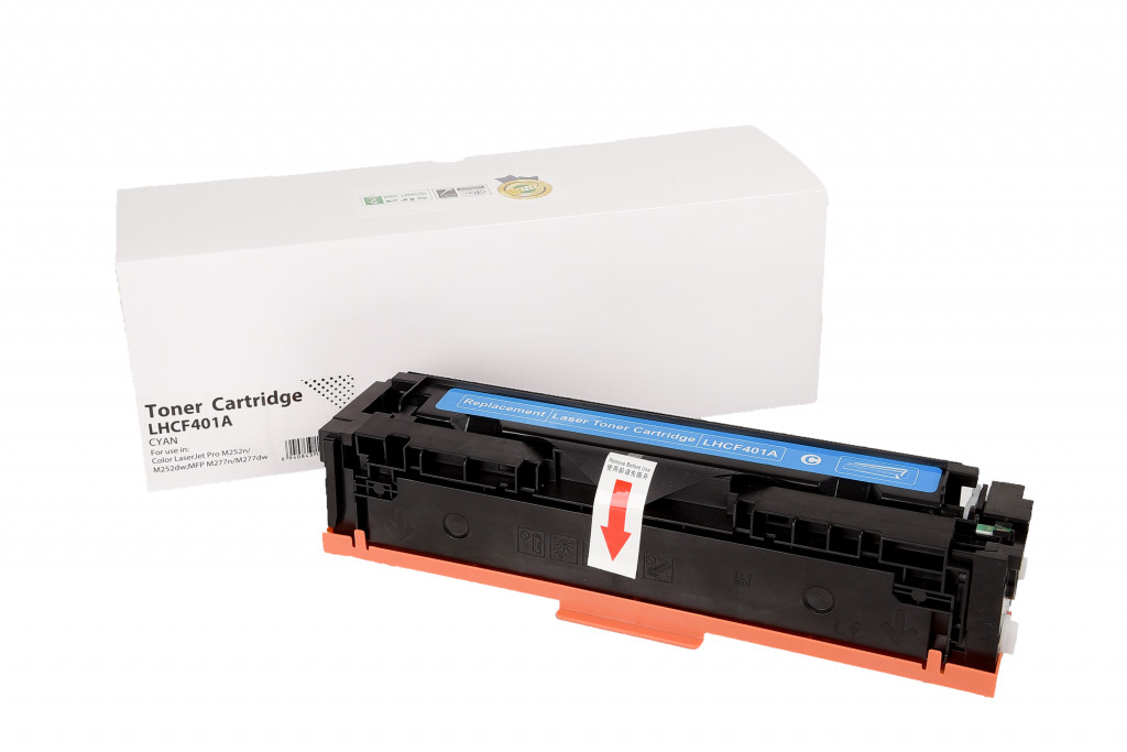 E-shop HP kompatibilná tonerová náplň CF401A, 1400 listov (Orink white box), azurová